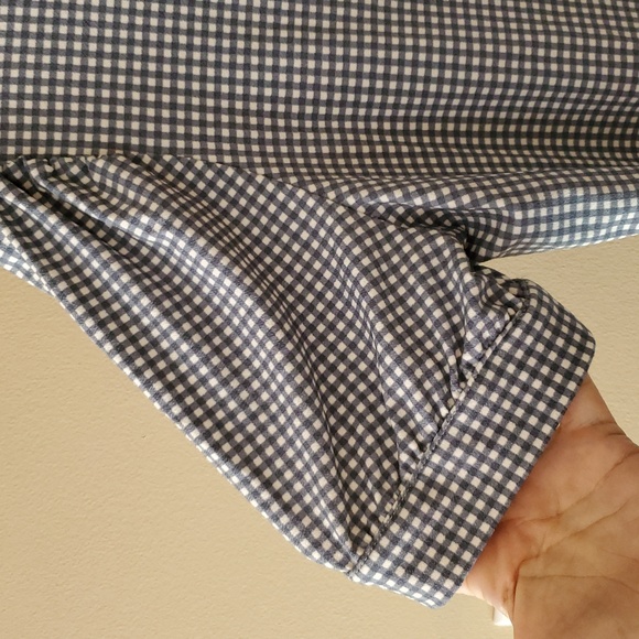 Adrianna Papell Blue White Gingham Top With Ties Size L NWT'S - Picture 3 of 10